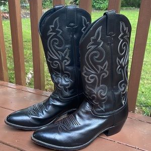Justin Mens Leather Western Boots sz 10